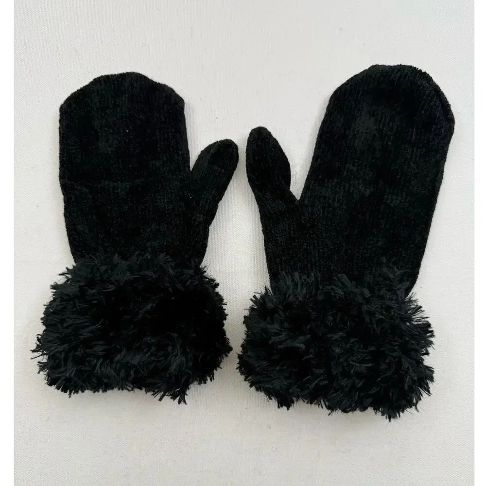 Cejon knit gloves soft and faux fur trim‎ o/s